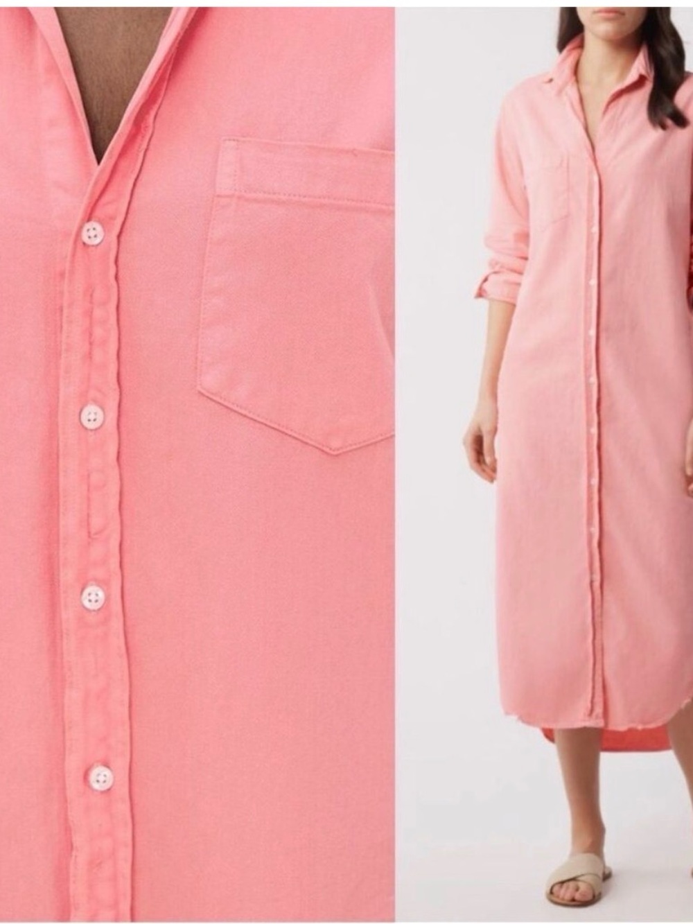Frank & Eileen Pink Button-Front Shirt Dress